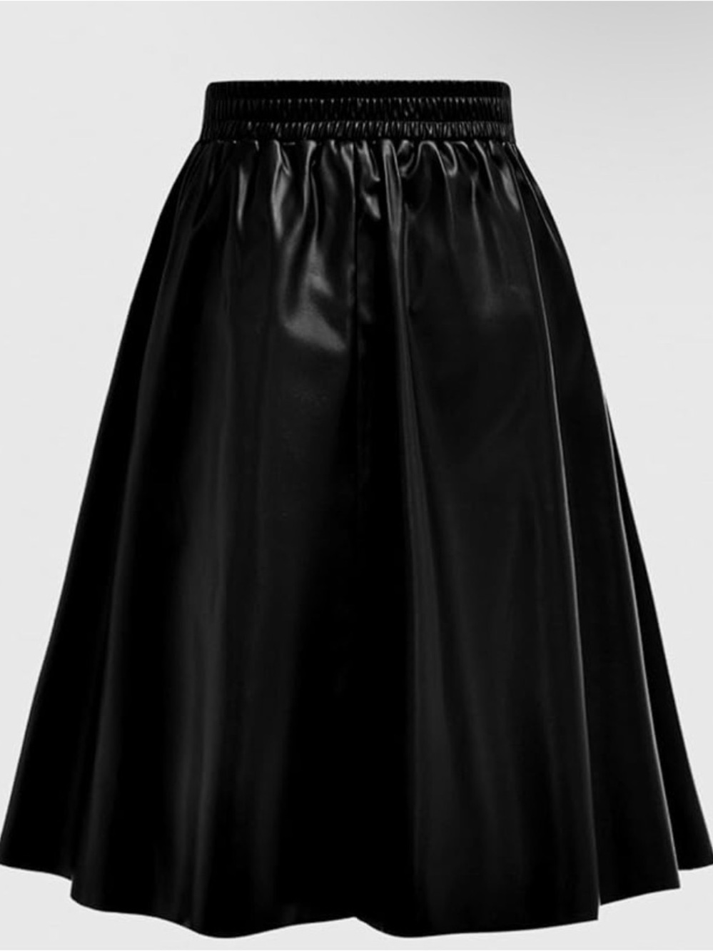 SweatyRocks Girl's PU Leather Flared Midi Skirt High Waisted